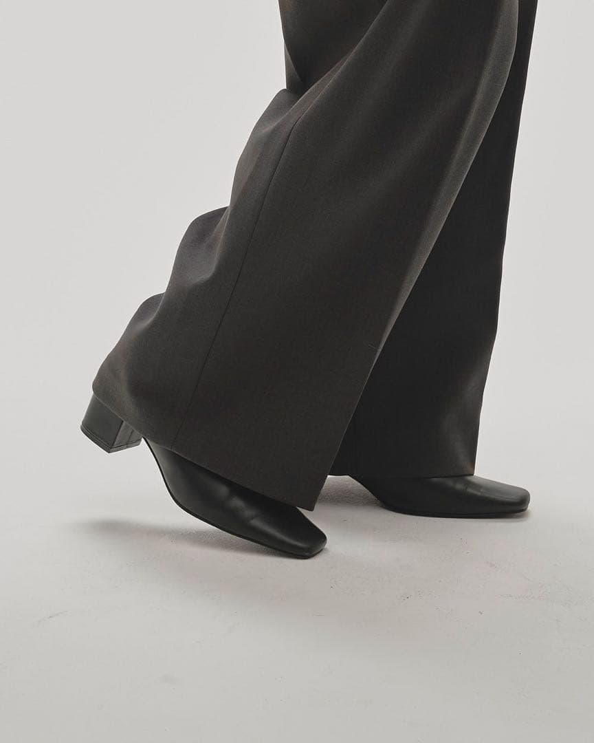 todayfulトゥデイフルSquaretoe Leather Sabot