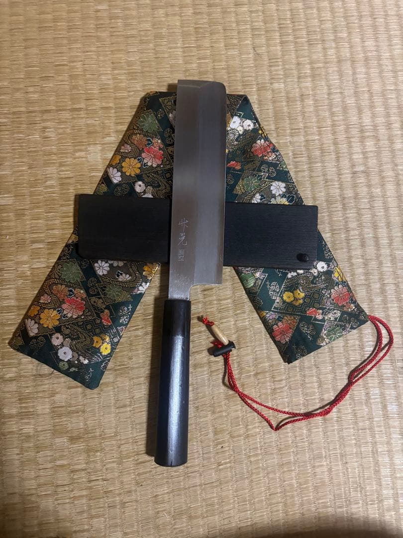 竹晃別打　菜切包丁　刃渡り約20㎝　 高級金蘭包丁袋付