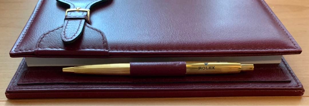 ROLEX ロレックス メモ帳 ノート レザーケース ボールペン付き