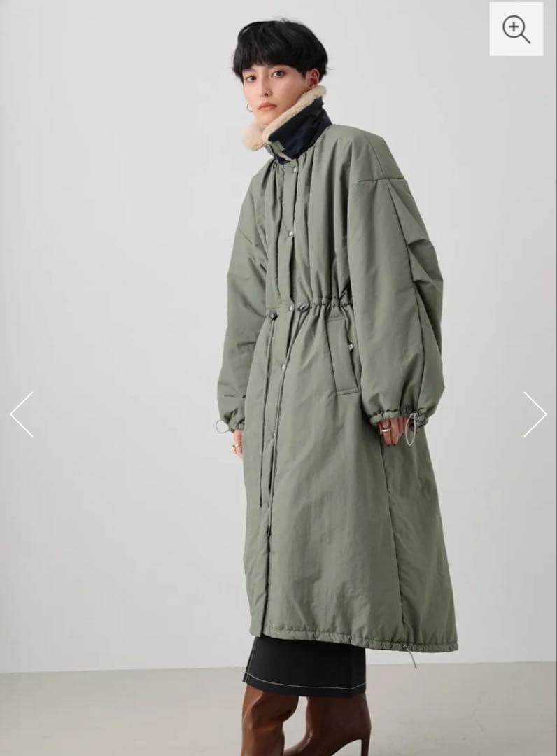 crie confortoリバーシブルバイカラー中綿コートMロングコート