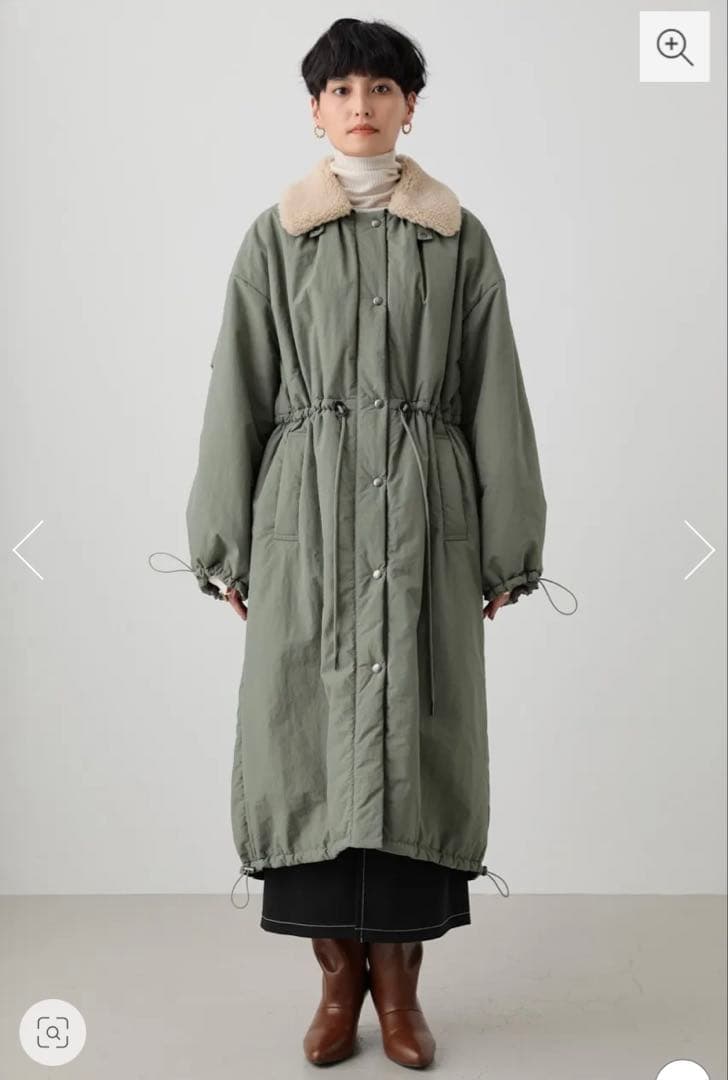 crie confortoリバーシブルバイカラー中綿コートMロングコート