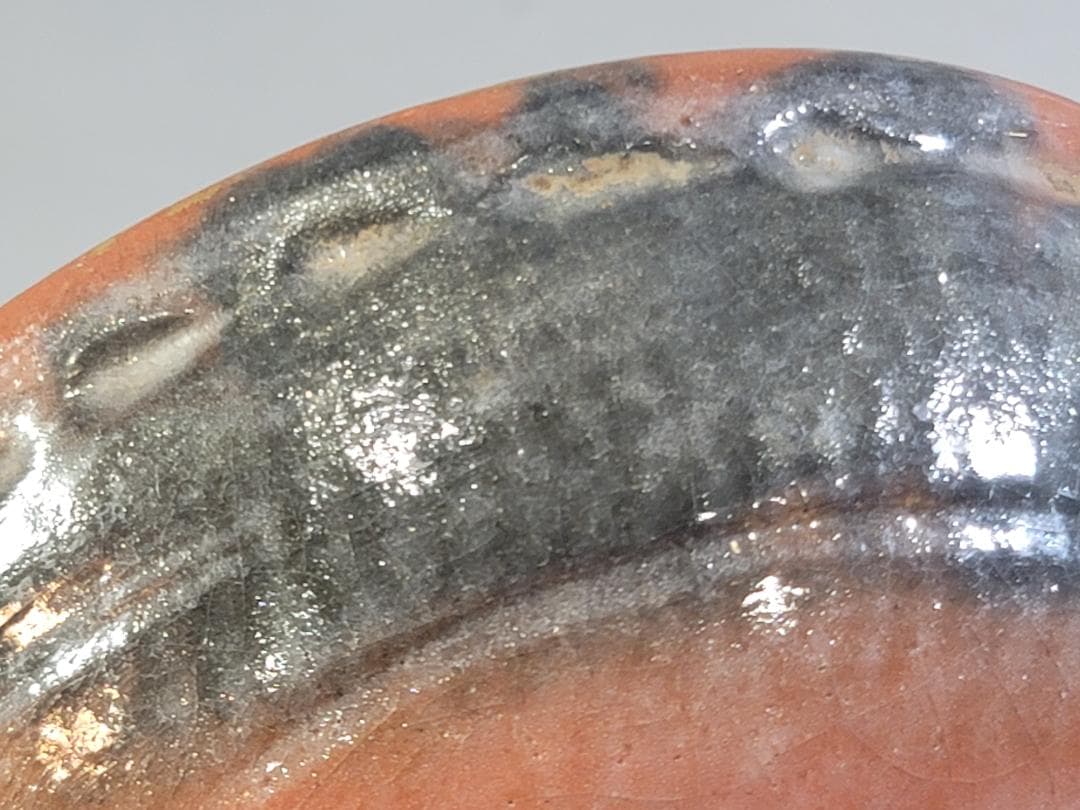 茶道具 嶋台茶碗 赤楽 金銀 一対 共箱 DT746