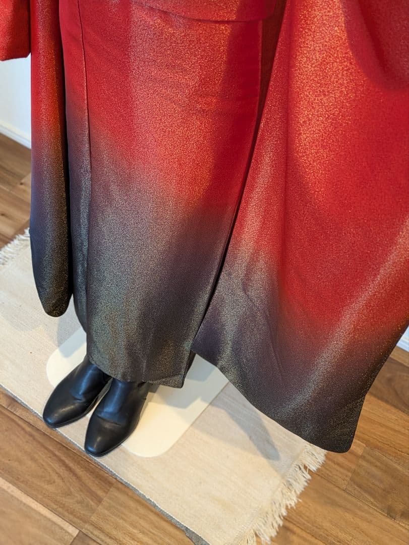 振袖フルセット 身丈165裄68.5 豪華振袖 金通し 赤 黒 逸品 成人式