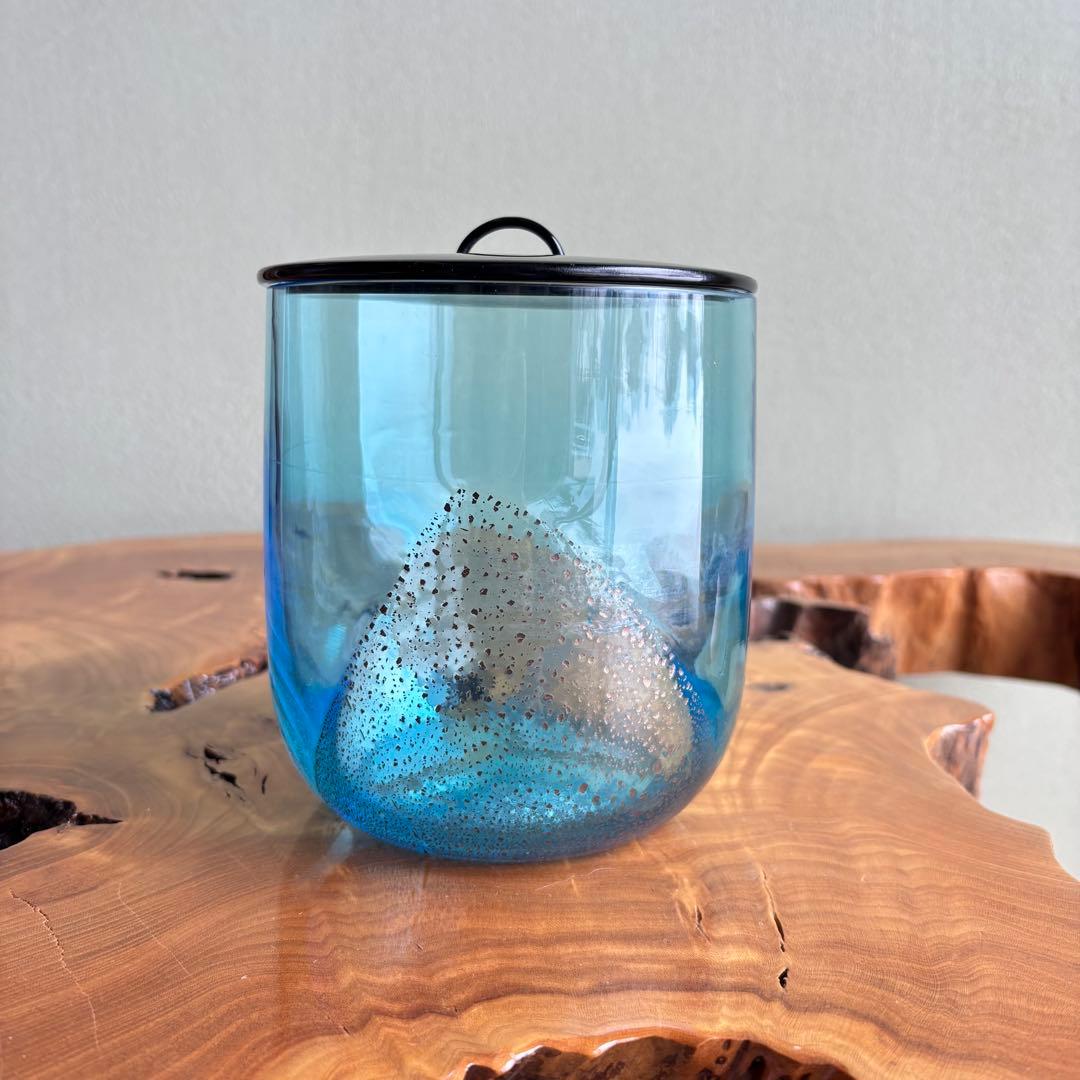 硝子製水指 義山 切箔 金彩