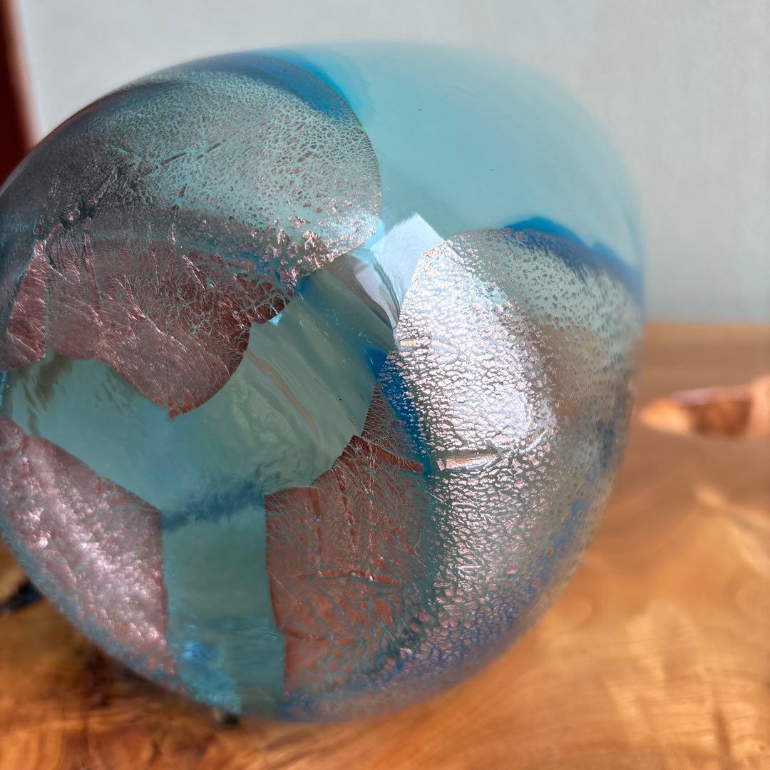 硝子製水指 義山 切箔 金彩