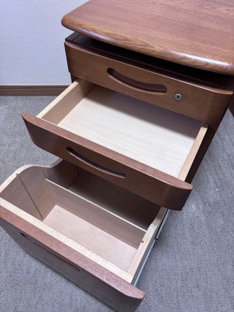 カリモク学習机 ４点セット ２-③ 袖棚