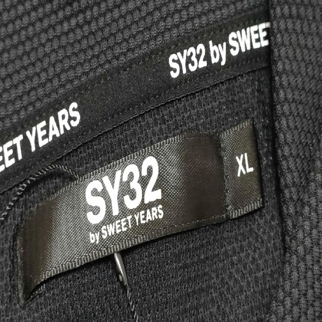 SY32 by SWEET YEARS 半袖ZIPポロシャツ BLACK XL