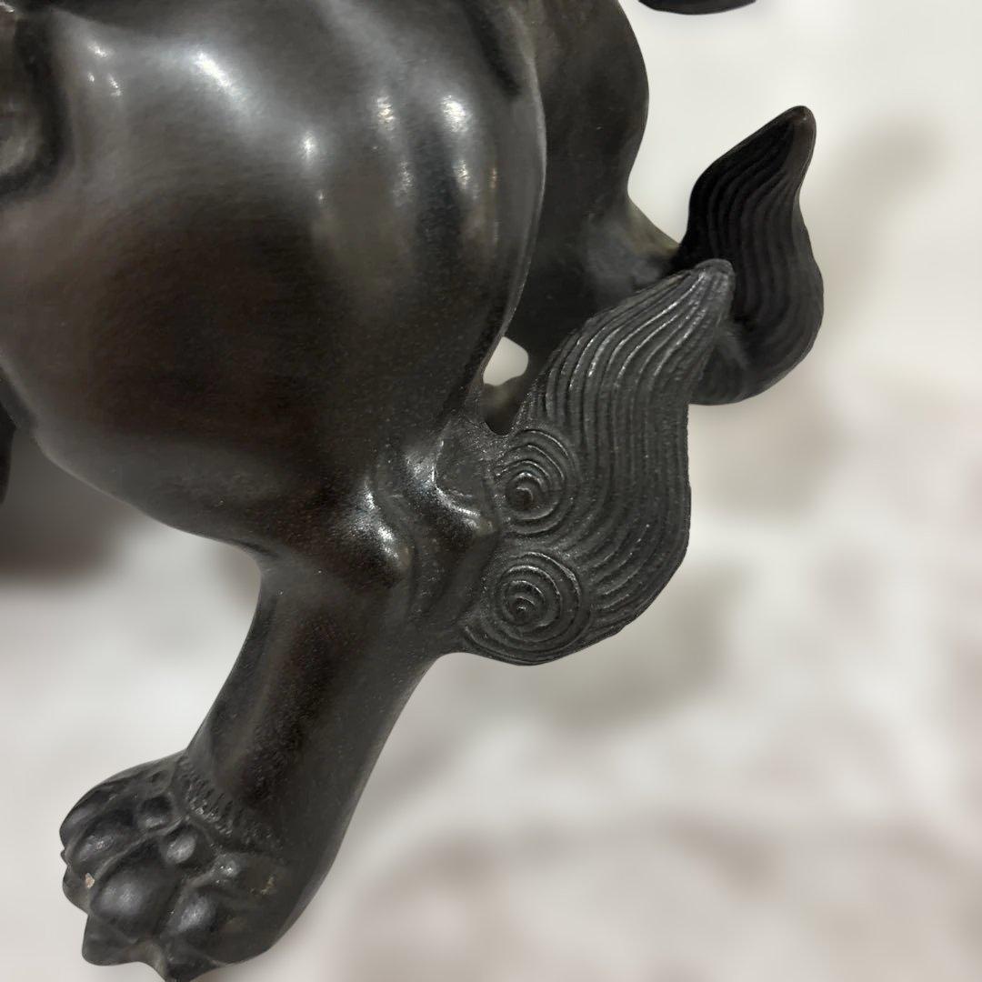 照雲作　「唐獅子牡丹」　（銅置物）