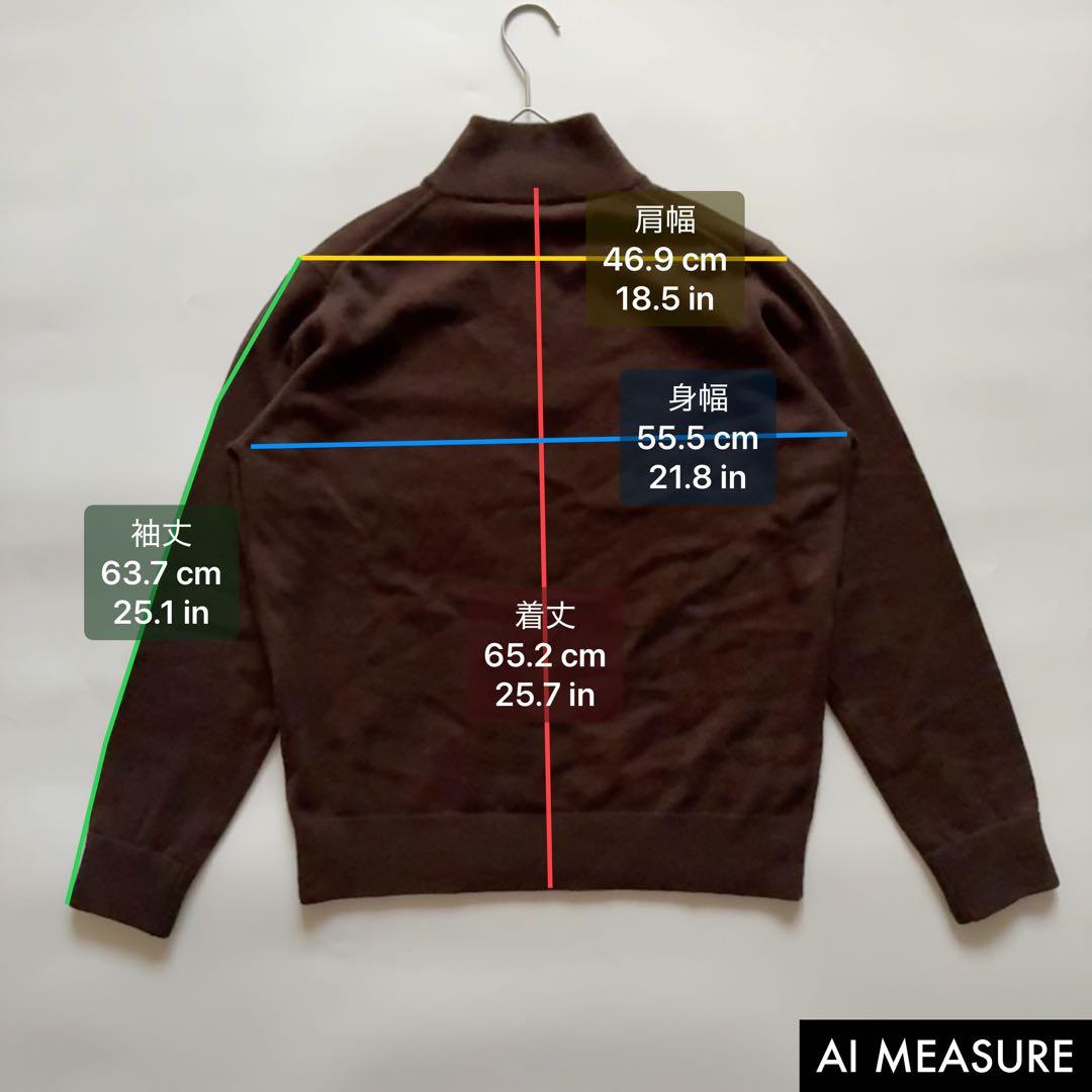カシミヤ100✨イタリア製 Dominique France ハーフジップニット