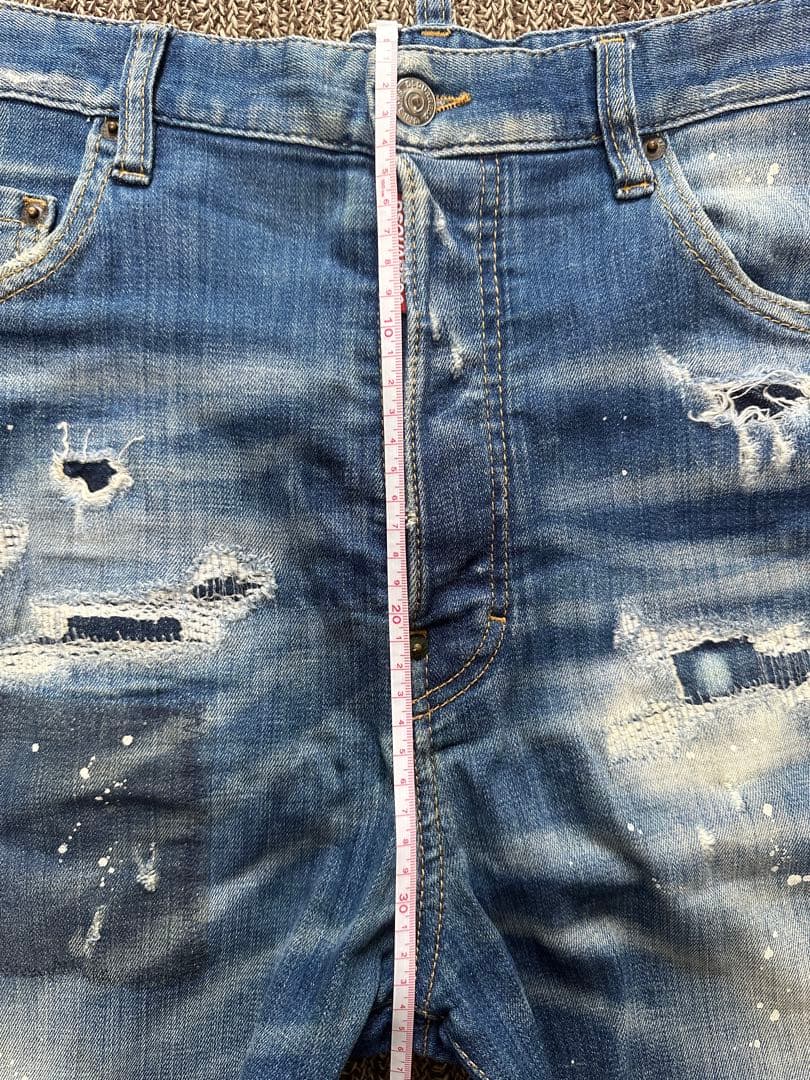 DSQUARED2 ダメージ加工 ブルーデニム スリムフィット　48
