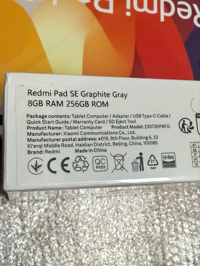 Androidタブレット本体 Redmi Pad SE Graphite Gray 8GB/256GB