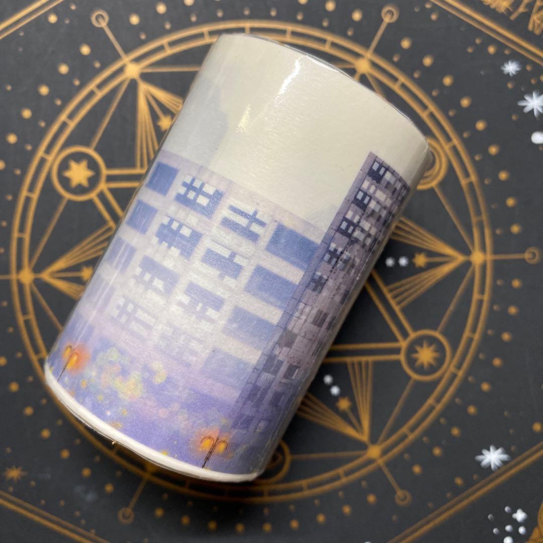 【9477】海外　マステ　4.8m 和紙マスキングテープ　都市　夜　装飾背景系