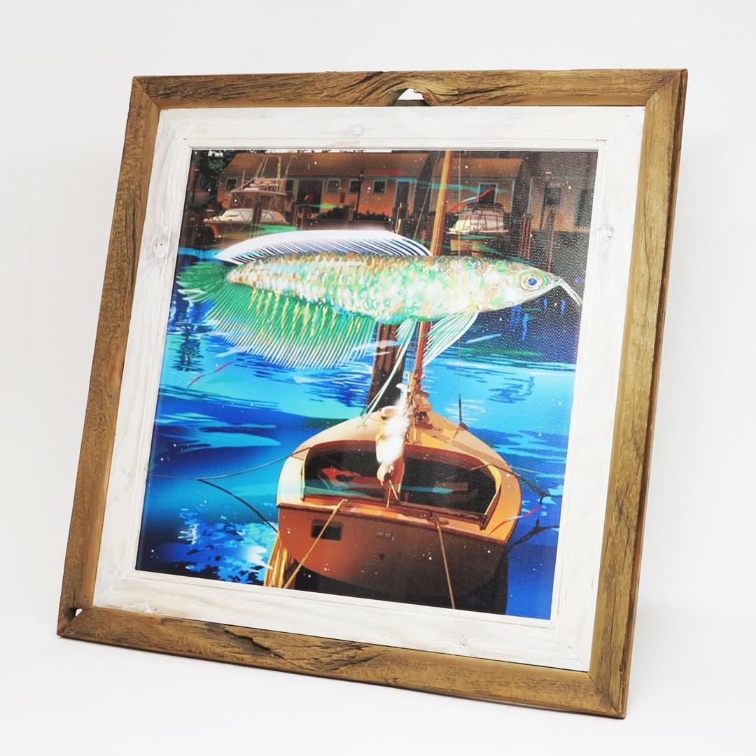 ヴィンテージ風木製LPレコードジャケットフレーム