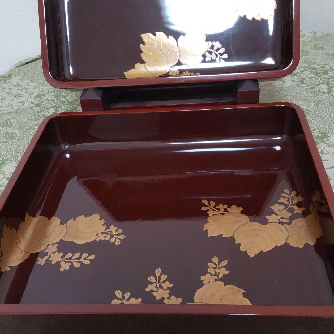 蒔絵盆【踊り桐蒔絵】江戸時代　孫六作　二枚組　共箱【時代物】【希少品】【古美術】