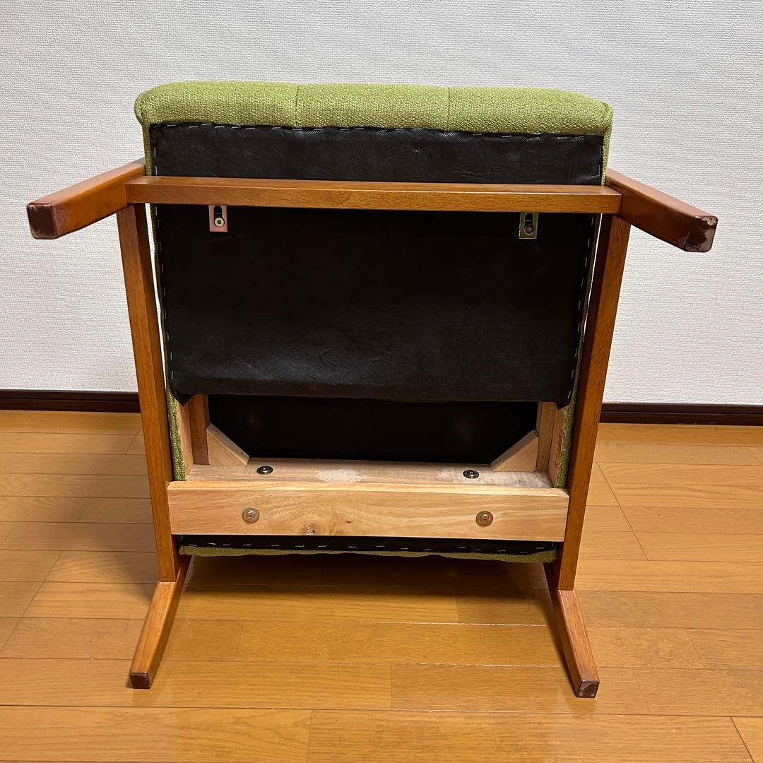 【極美品✨】　１人掛けソファ　グリーン　カーキ　カリモク風ソファ
