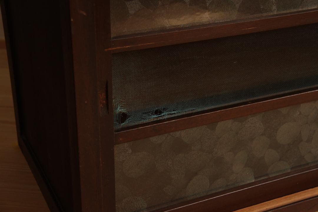 棚　木製　ガラス戸　古家具　古道具　アンティーク