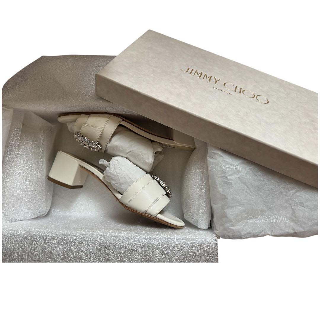 【美品】JIMMY CHOO Cheriミュール ビジューバックル