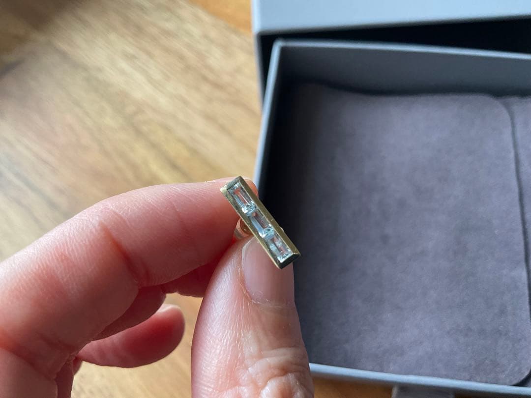 Hirotaka　アイスブルーベリルピアス　10K