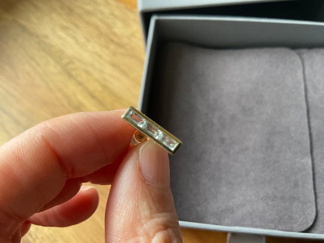 Hirotaka　アイスブルーベリルピアス　10K