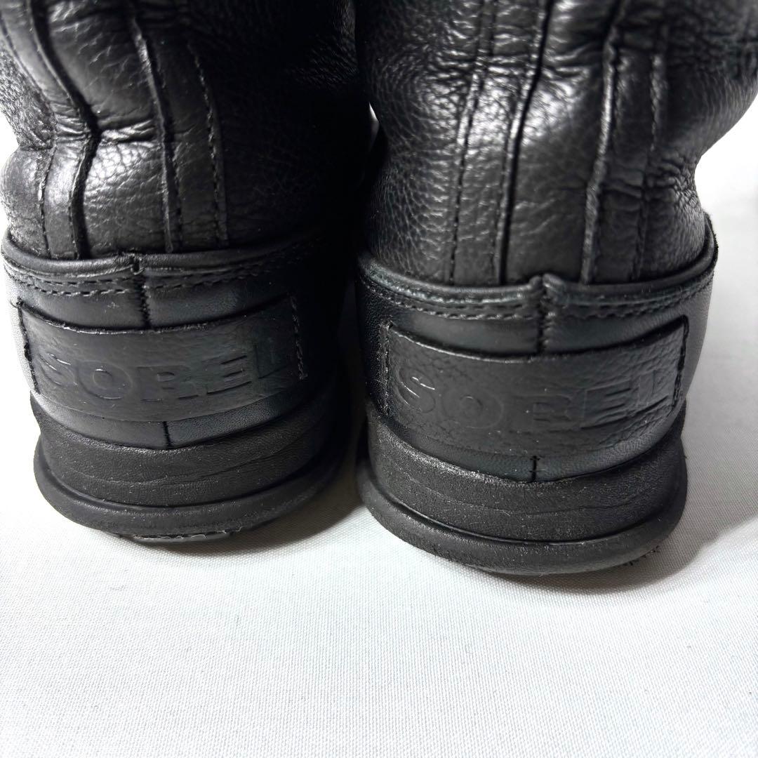 ソレル エクスプローラーラックス スノーブーツ レザー ボア 防水 黒US8