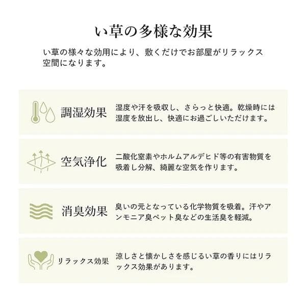 新品＊純国産 ＊い草花ござカーペット＊江戸間２帖１７４×１７４センチ＊両面使用可