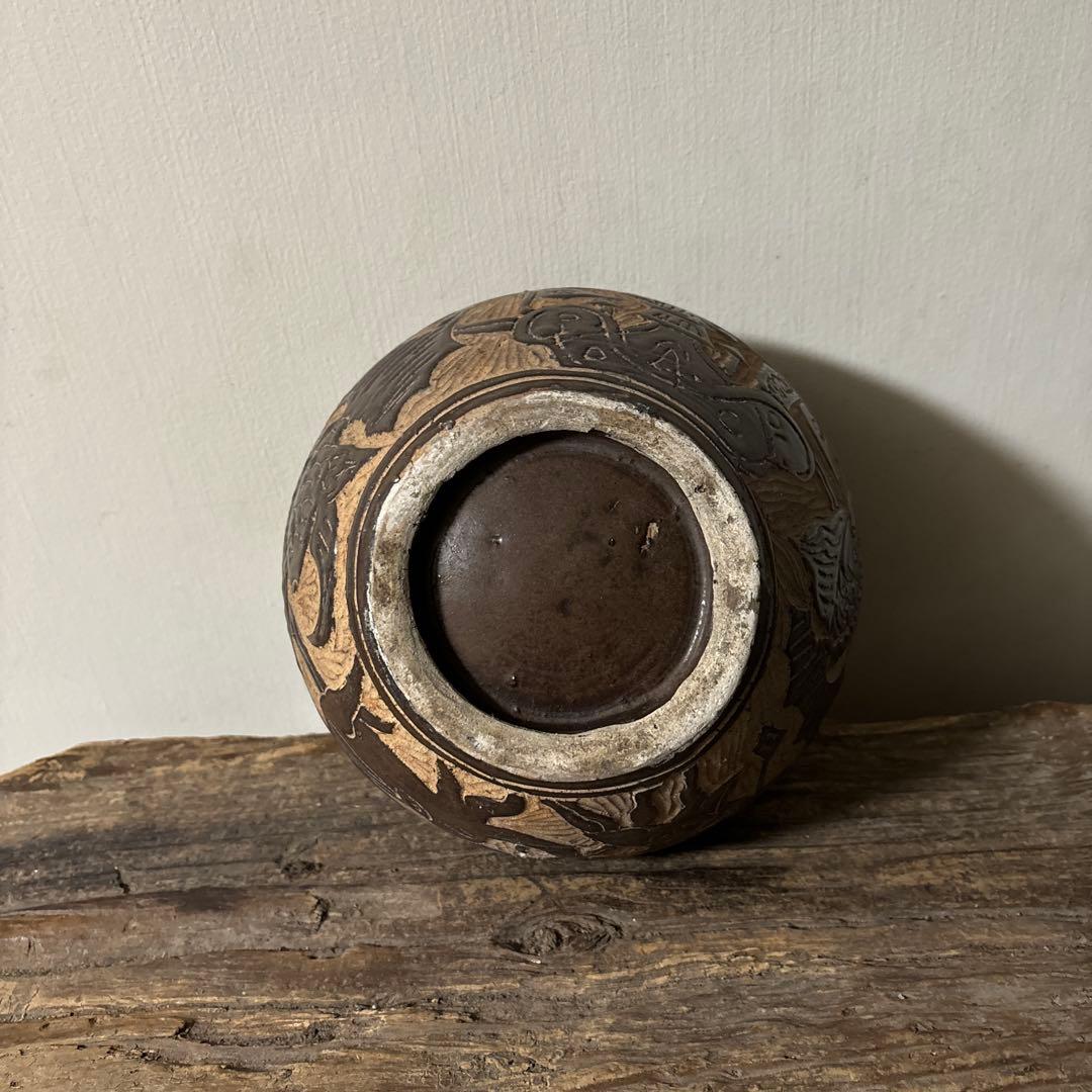 琉球古典焼　壺　古民芸.やちむん.壺屋焼.古道具.骨董品.アンティーク　検:李朝