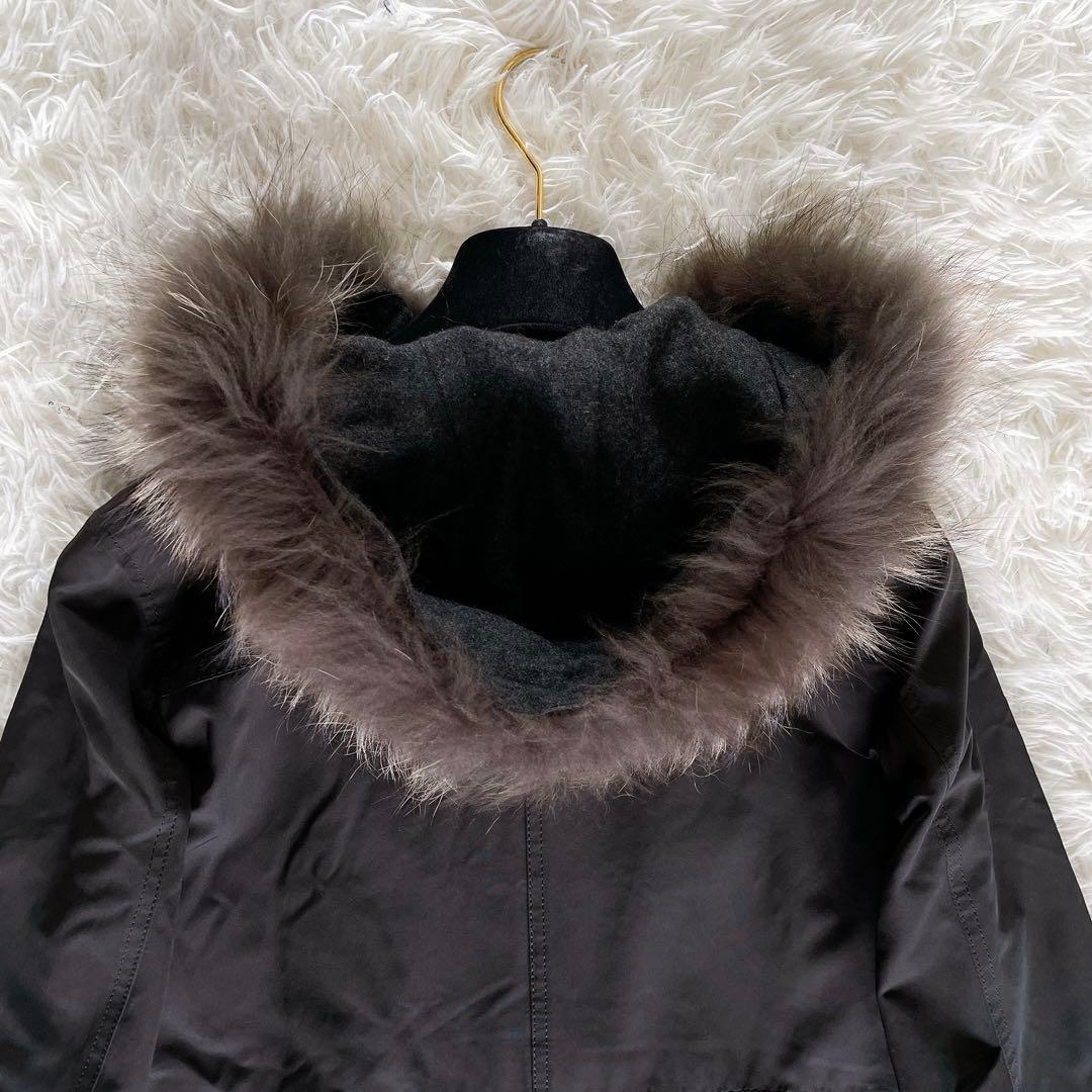 美品✨希少【23区】4way ダウンライナー モッズコート ファーフード 黒40