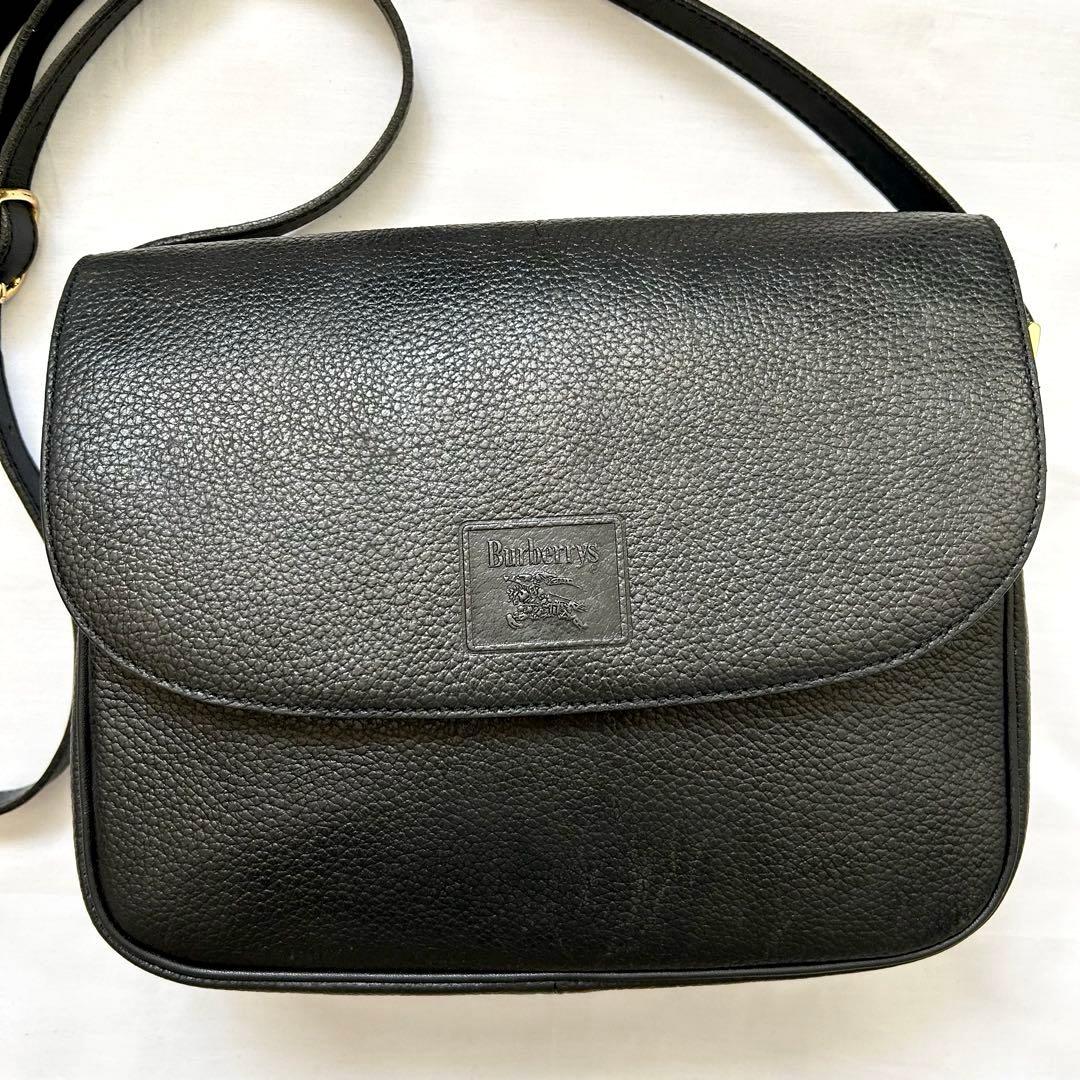 ■美品■BURBERRY ショルダーバッグ　クロスボディ　ブラック　レザー