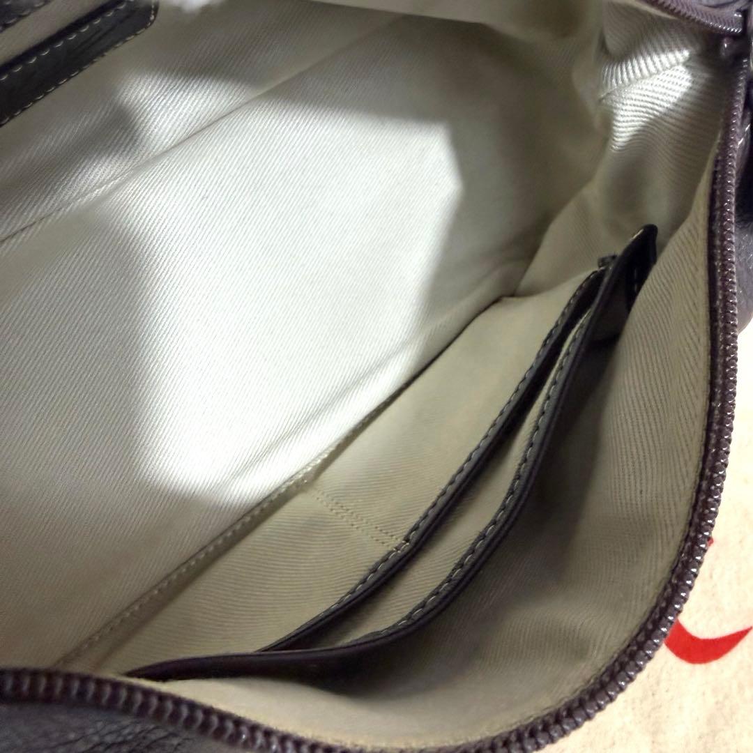 美品　キタムラ　 ショルダーバッグ　ダークブラウン レザー　保存袋　ポーチ