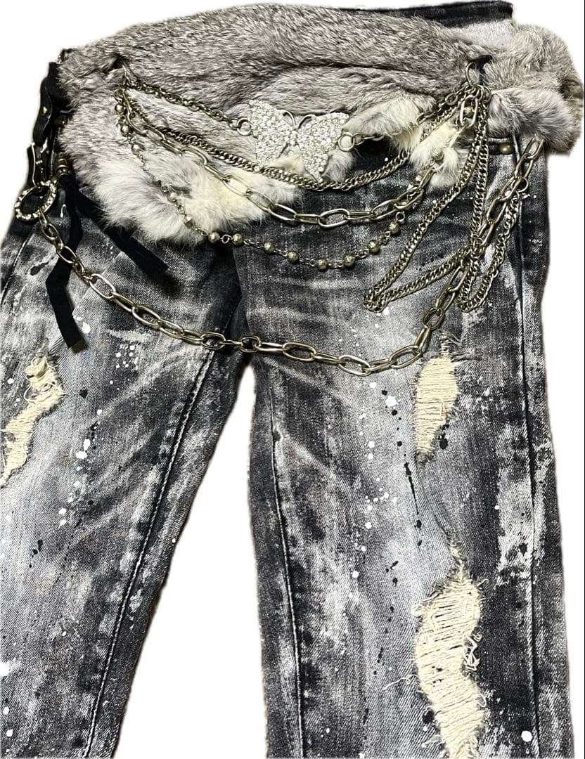 d.i.a. GARULA  fur belt denim pants ベルト
