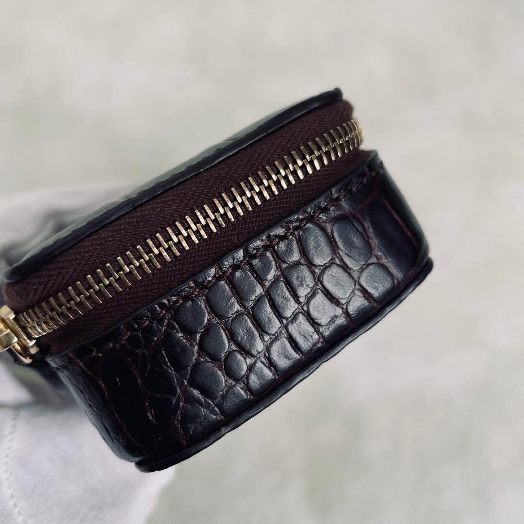 SMYTHSON/スマイソン、小物入れ、ジュエリーケース、型押し、ダークブラウン