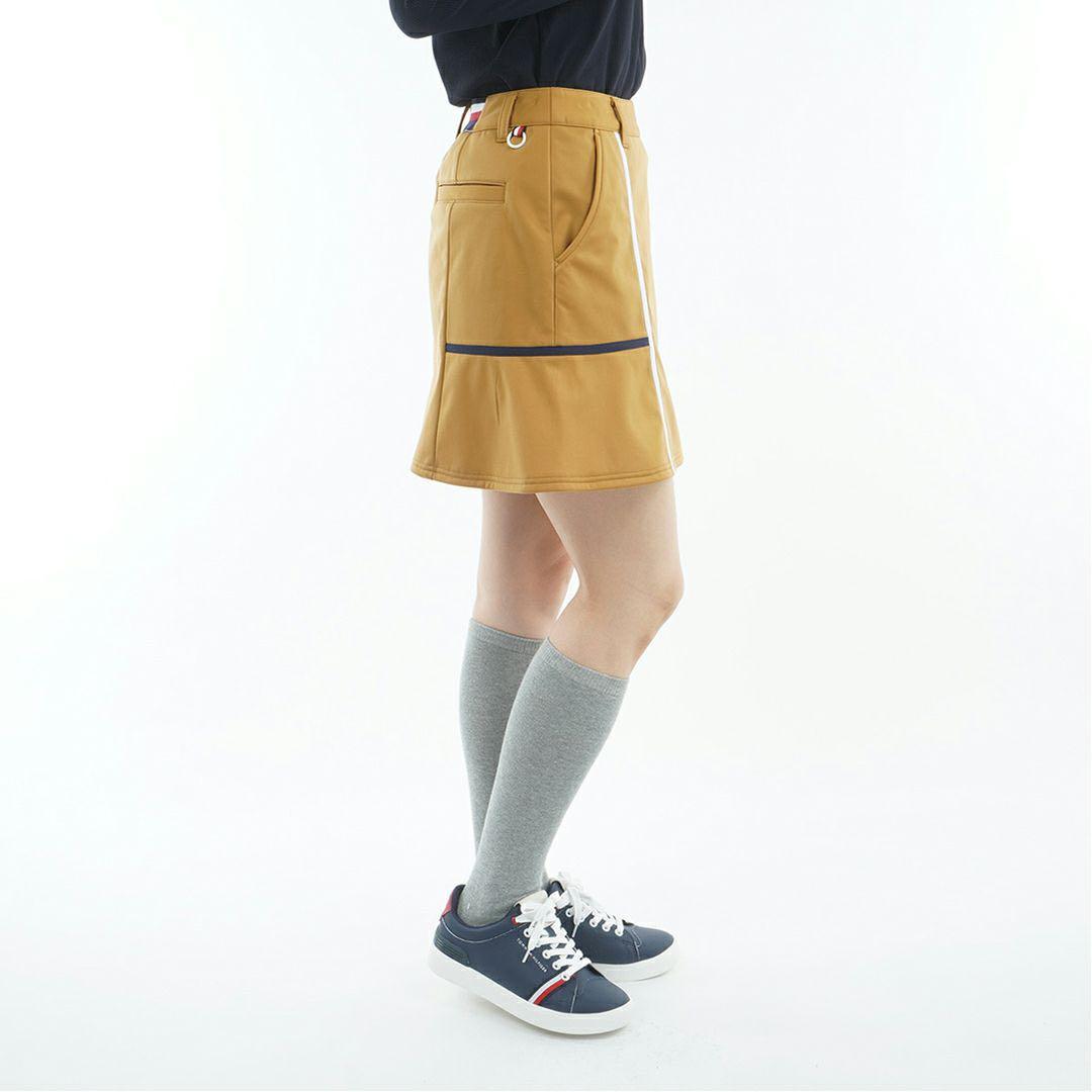 新品★トミーヒルフィガーゴルフ★ウィンドプルーフミニスカート裏起毛ボア★キャメル