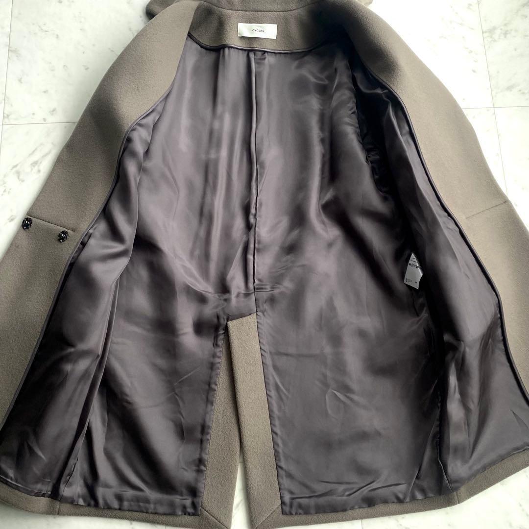 シクラス CYCLAS メルトンビーバーウールコート オーバーサイズ　ブラック