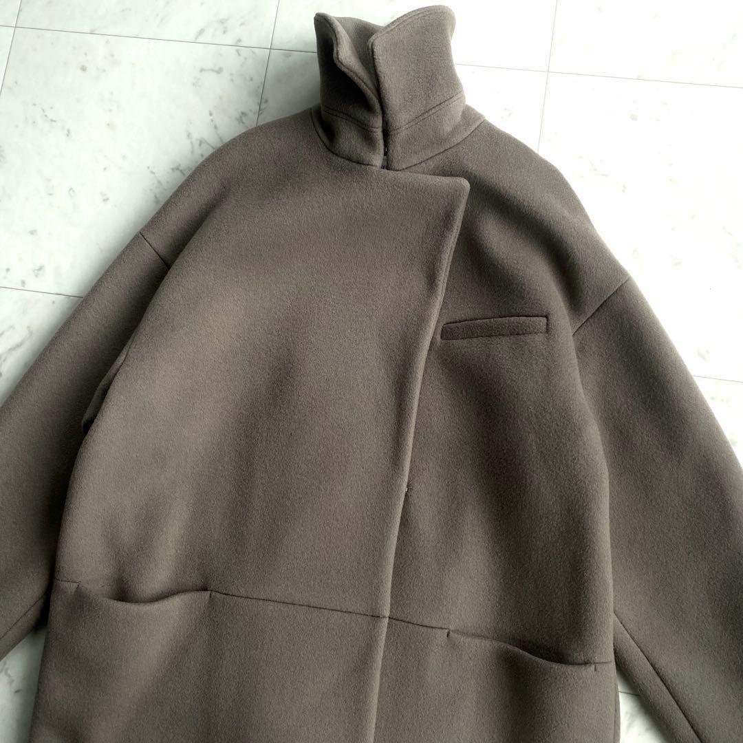 シクラス CYCLAS メルトンビーバーウールコート オーバーサイズ　ブラック