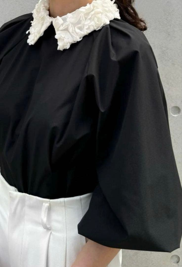 最終お値下げ中！　★美品★アメノチハレ　フラワーブーケブラウス　ブラウス　白襟