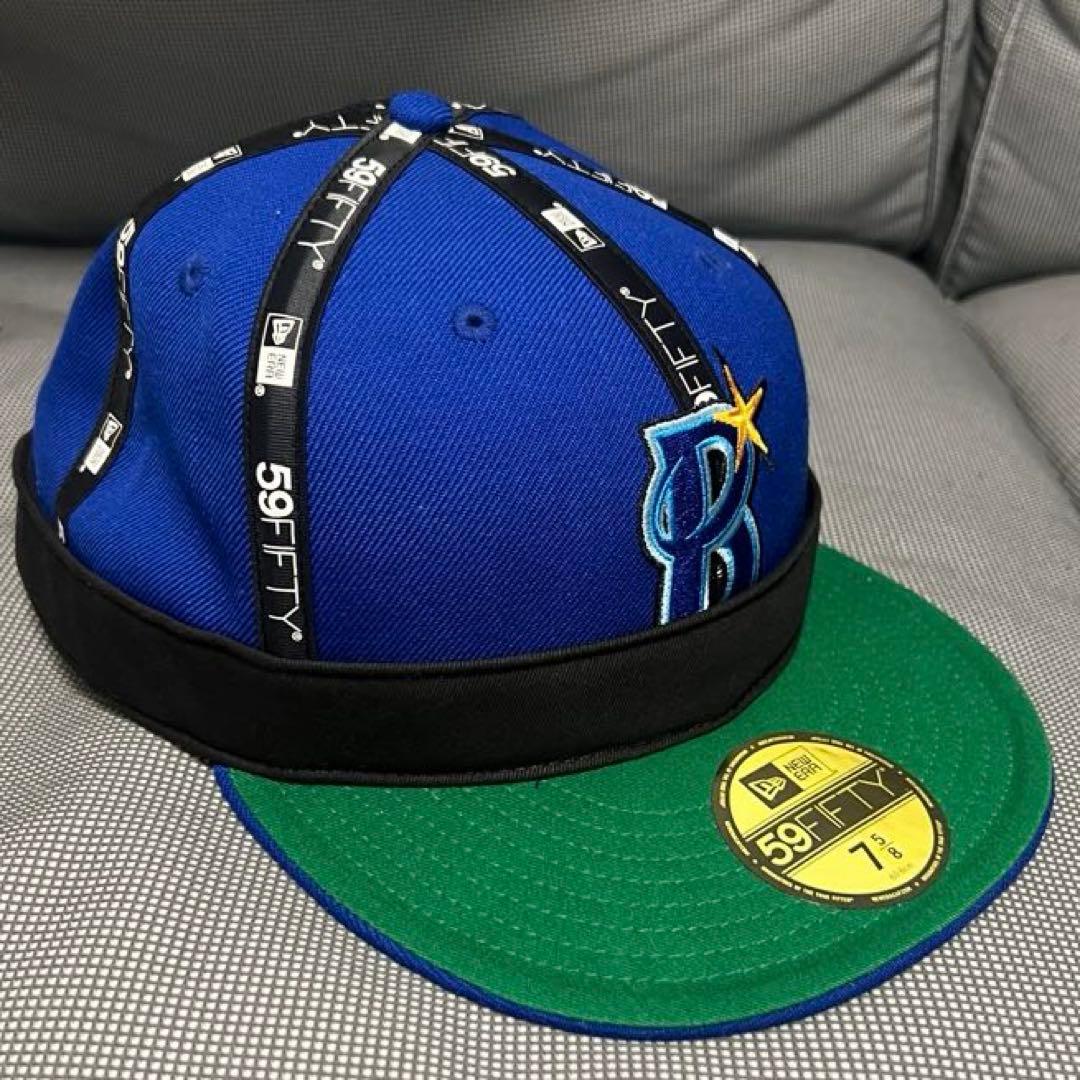 NEWERA5950キャップ Bシンボル ロイヤル インサイドアウト 7 5/8