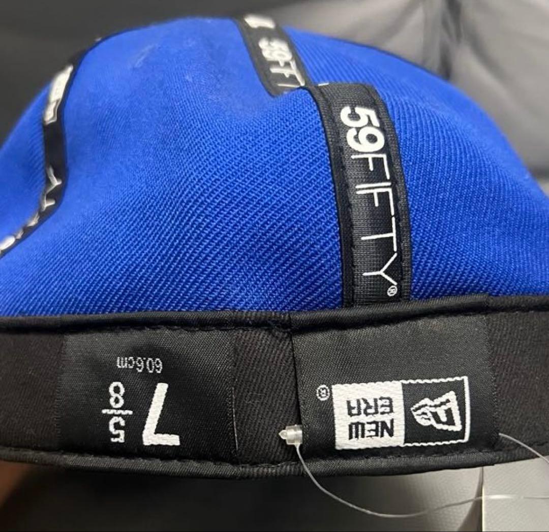 NEWERA5950キャップ Bシンボル ロイヤル インサイドアウト 7 5/8
