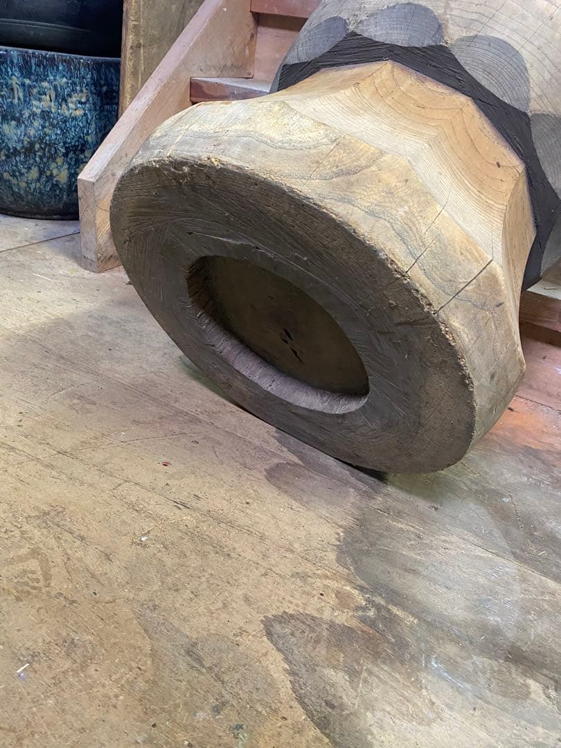 お餅つき　臼　レトロ　置物　工芸品　骨董品　インテリア　018