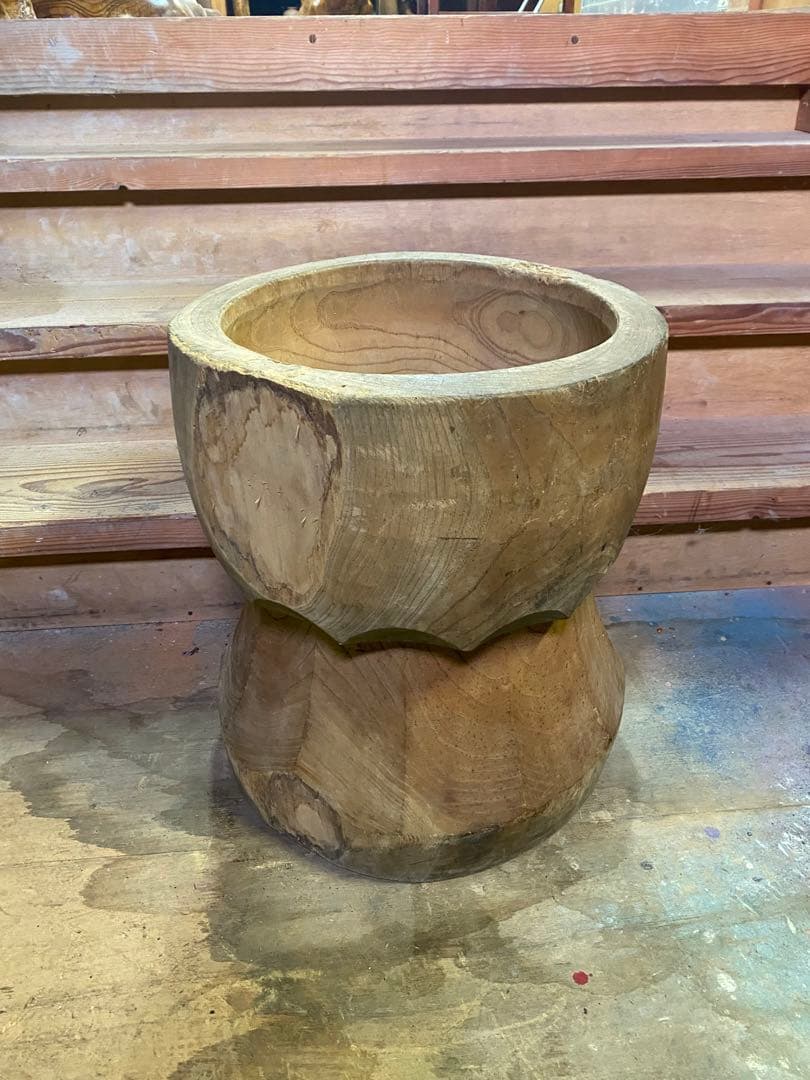 お餅つき　臼　レトロ　置物　工芸品　骨董品　インテリア　018