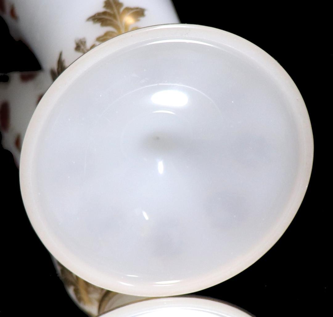 オールド・バカラ 美術館級 カボションガラス装飾金彩オパーリンガラス製大型花瓶