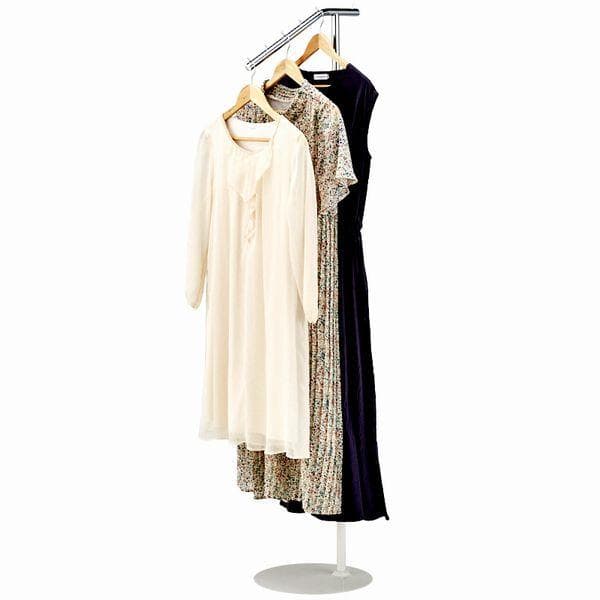 新品■傾斜ハンガーラック白ホワイト高さ調節可能ファッションディスプレイ什器業務用