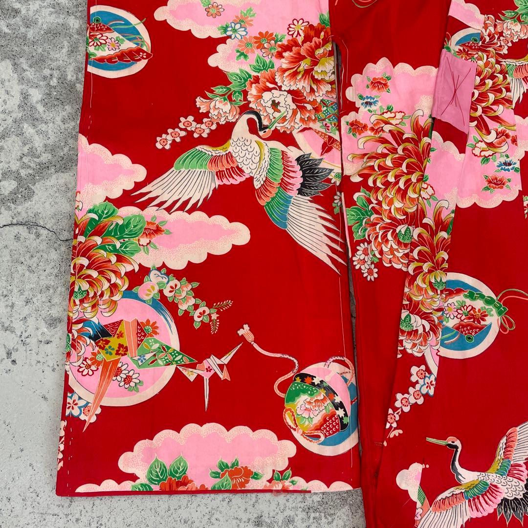 七五三　3歳女の子　アンティーク着物【K3-08】