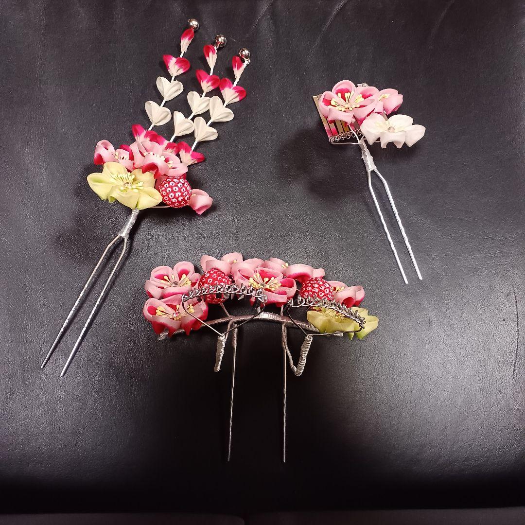 豪華【高島屋】七五三　勝山かんざし　 髪飾り　3点セット　日本髪　簪　つまみ細工