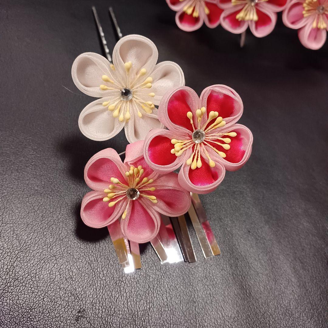 豪華【高島屋】七五三　勝山かんざし　 髪飾り　3点セット　日本髪　簪　つまみ細工