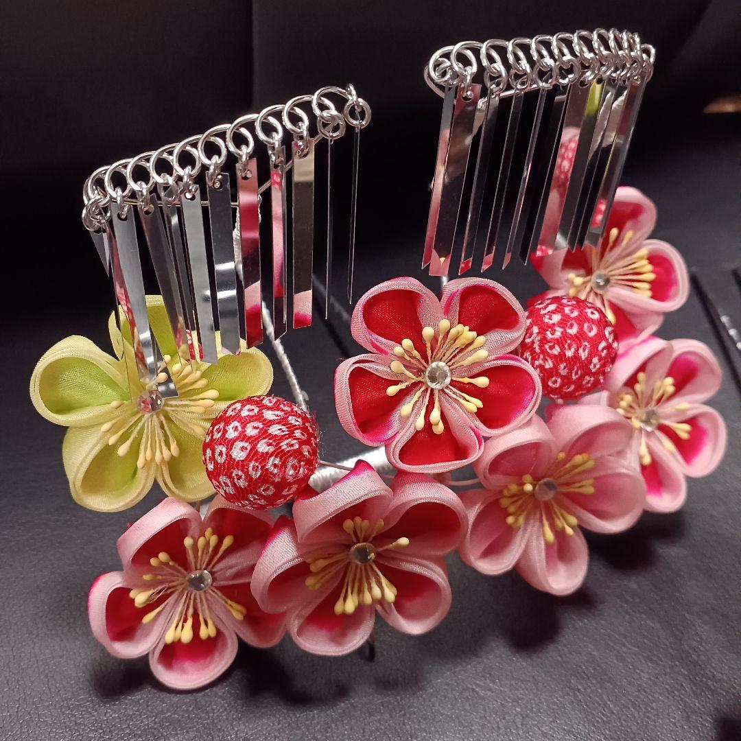 豪華【高島屋】七五三　勝山かんざし　 髪飾り　3点セット　日本髪　簪　つまみ細工