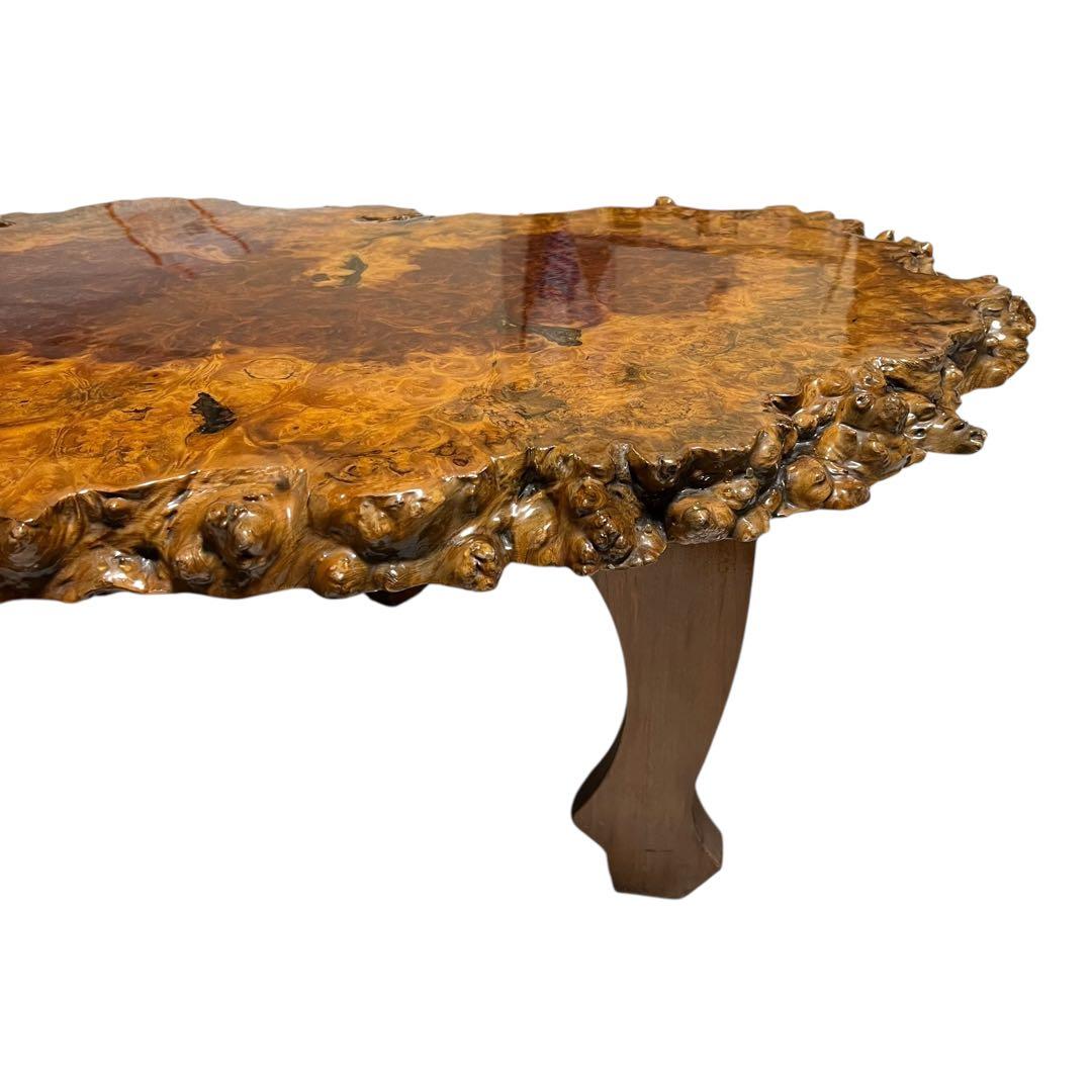 天然木　花梨　一枚板　輪切　瘤　瘤杢　玉杢 総無垢　花台　座卓　ローテーブル