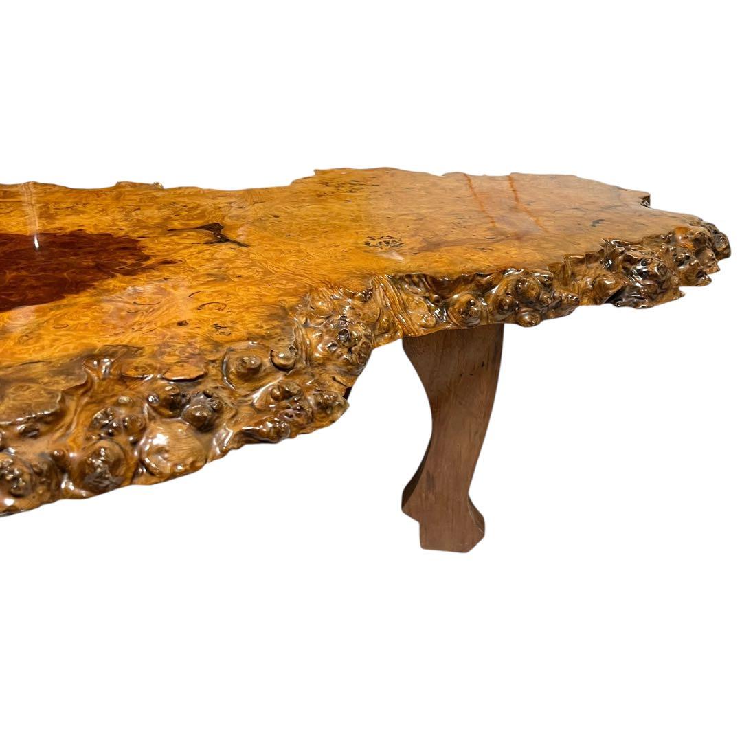 天然木　花梨　一枚板　輪切　瘤　瘤杢　玉杢 総無垢　花台　座卓　ローテーブル