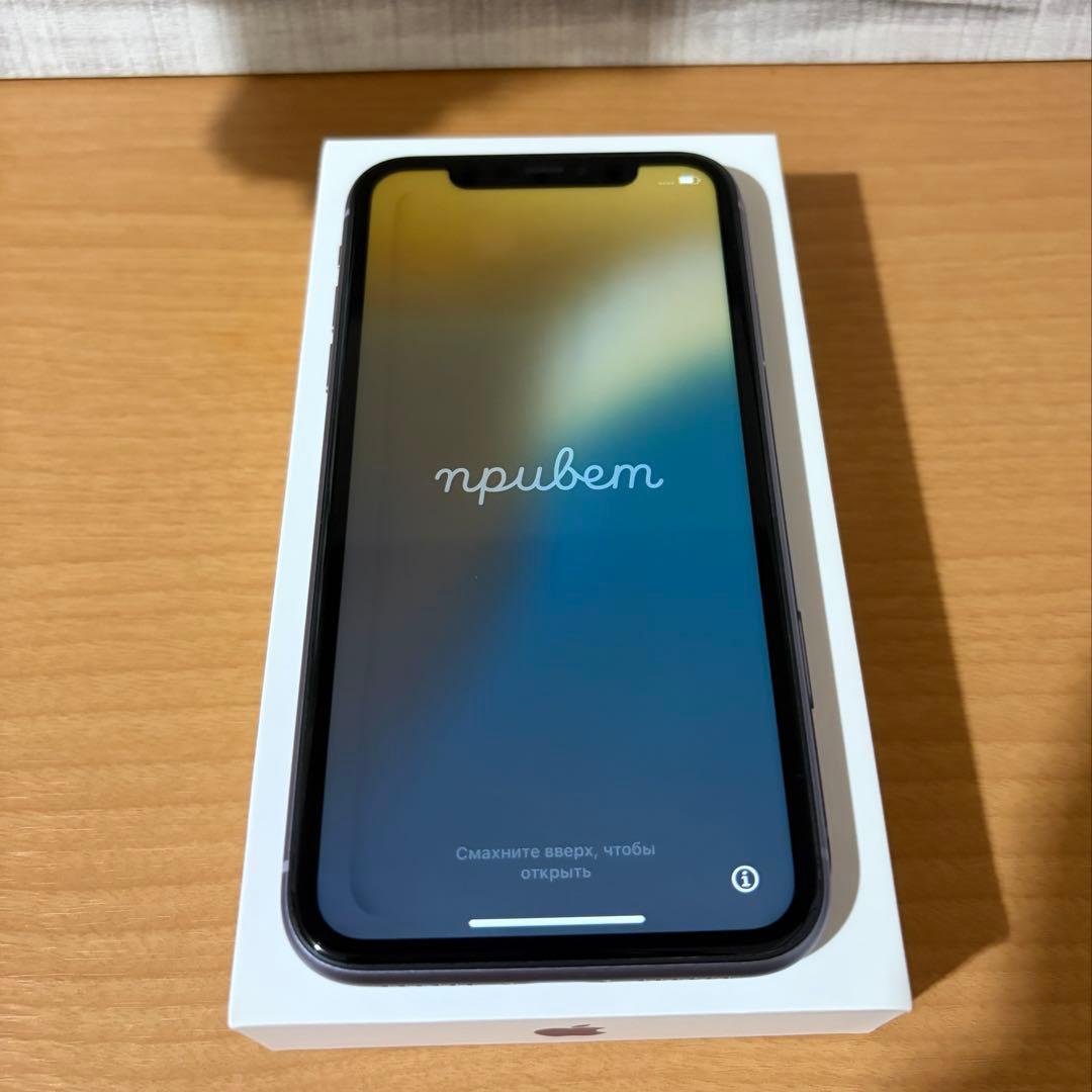 iPhone 11 パープル 256GB SIMフリー【液晶に線あり・外装美品】