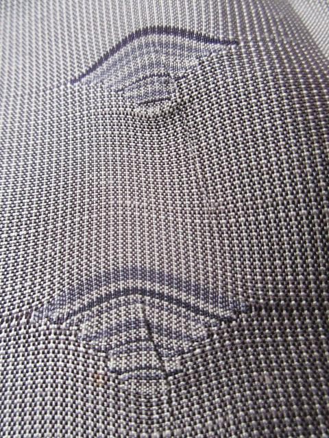 新古品！上質な紬＊グレー＆白＊特選高級＊着物＊トールサイズ＊１６７ｃｍ＊裄６７