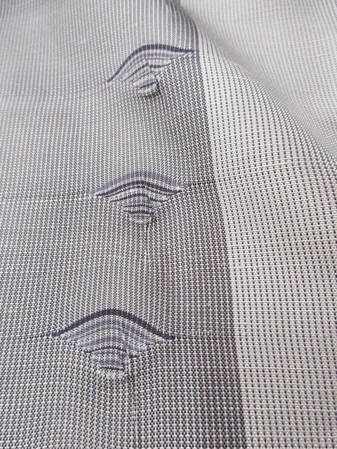 新古品！上質な紬＊グレー＆白＊特選高級＊着物＊トールサイズ＊１６７ｃｍ＊裄６７